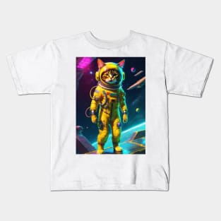 Smol Cat in Spacesuit Kids T-Shirt